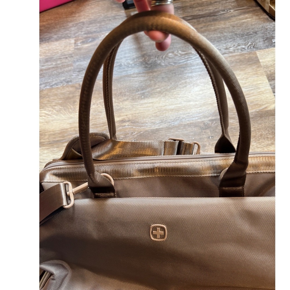SwissGear Weekender Travel Tote Bag with Shoe Compartment Tan - Carmel NEW - Picture 9 of 15